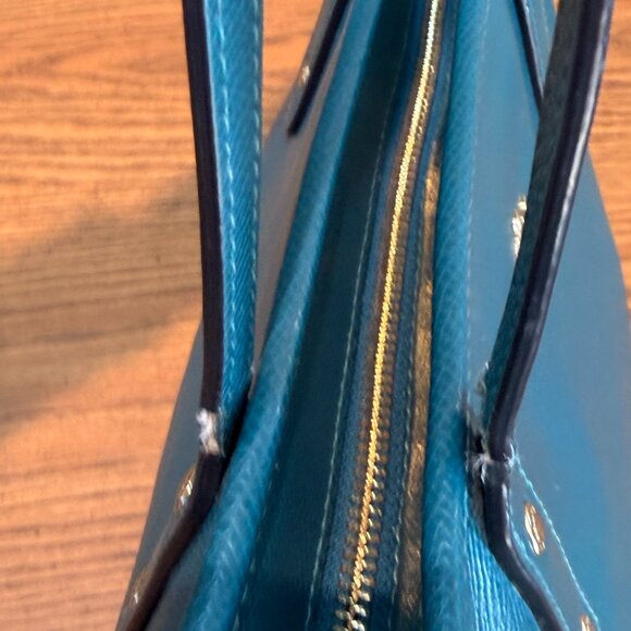 Coach Teal Pebbled Leather City Tote Shoulder Bag - Perfect Work Bag 🏙️ - Picture 5 of 13